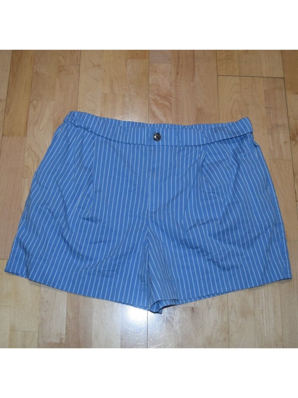 A New Day Women's Sz XXL Blue Striped Stretch Waist Comfort Shorts